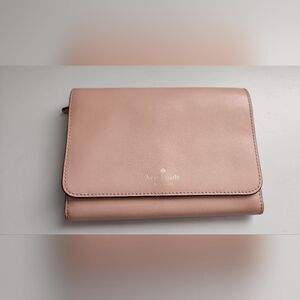 🌸Kate Spade Smooth Leather Clutch Large Wallet -Soft Pink